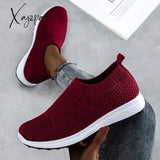 Xajzpa - Summer Women’s Sneakers Vulcanized Shoes Sock Sneakers Women Slip On Flat Plus Size