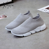 Xajzpa - Summer Women’s Sneakers Vulcanized Shoes Sock Sneakers Women Slip On Flat Plus Size