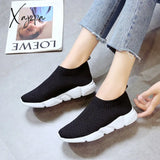 Xajzpa - Summer Women’s Sneakers Vulcanized Shoes Sock Sneakers Women Slip On Flat Plus Size