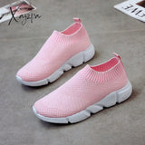 Xajzpa - Summer Women’s Sneakers Vulcanized Shoes Sock Sneakers Women Slip On Flat Plus Size