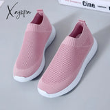 Xajzpa - Summer Women’s Sneakers Vulcanized Shoes Sock Sneakers Women Slip On Flat Plus Size