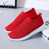 Xajzpa - Summer Women’s Sneakers Vulcanized Shoes Sock Sneakers Women Slip On Flat Plus Size