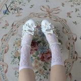 Xajzpa - Sweet Lolita Shoes Vintage Round Head Middle Heel 3-5Cm Women Cute Bowknot Cross Bandage