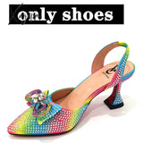 Xajzpa - The Latest Ins Style Rhinestone Bow Side Empty Party High Heels Pointed Toe Stiletto