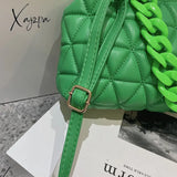 Xajzpa - Thick Chain Luxury Designer Bag Women 2023 Spring Purse And Handbags Small Pu Leather