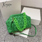 Xajzpa - Thick Chain Luxury Designer Bag Women 2023 Spring Purse And Handbags Small Pu Leather