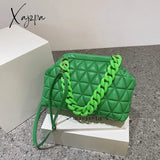 Xajzpa - Thick Chain Luxury Designer Bag Women 2023 Spring Purse And Handbags Small Pu Leather