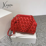 Xajzpa - Thick Chain Luxury Designer Bag Women 2023 Spring Purse And Handbags Small Pu Leather