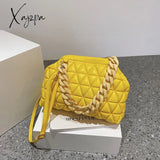 Xajzpa - Thick Chain Luxury Designer Bag Women 2023 Spring Purse And Handbags Small Pu Leather