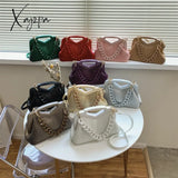 Xajzpa - Top Brand Triangle Tote Bag Designer Pleated Shoulder For Women Clutch Purses Crossbody