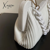 Xajzpa - Top Brand Triangle Tote Bag Designer Pleated Shoulder For Women Clutch Purses Crossbody