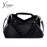 Xajzpa - Top Brand Triangle Tote Bag Designer Pleated Shoulder For Women Clutch Purses Crossbody