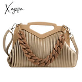 Xajzpa - Top Brand Triangle Tote Bag Designer Pleated Shoulder For Women Clutch Purses Crossbody