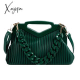 Xajzpa - Top Brand Triangle Tote Bag Designer Pleated Shoulder For Women Clutch Purses Crossbody