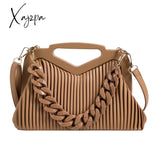 Xajzpa - Top Brand Triangle Tote Bag Designer Pleated Shoulder For Women Clutch Purses Crossbody