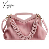 Xajzpa - Top Brand Triangle Tote Bag Designer Pleated Shoulder For Women Clutch Purses Crossbody