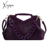 Xajzpa - Top Brand Triangle Tote Bag Designer Pleated Shoulder For Women Clutch Purses Crossbody