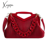 Xajzpa - Top Brand Triangle Tote Bag Designer Pleated Shoulder For Women Clutch Purses Crossbody