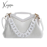 Xajzpa - Top Brand Triangle Tote Bag Designer Pleated Shoulder For Women Clutch Purses Crossbody