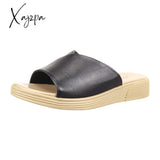 Xajzpa - Top Layer Cowhide Womens Casual Flat Bottomed Sandals Summer New Leather Slippers Shoes