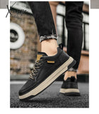 Xajzpa - Top Quality Genuine Leather Shoes Mens Sneakers Knit Collar Men’s Casual Hollow Men