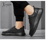 Xajzpa - Top Quality Genuine Leather Shoes Mens Sneakers Knit Collar Men’s Casual Hollow Men