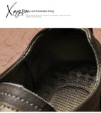 Xajzpa - Top Quality Genuine Leather Shoes Mens Sneakers Knit Collar Men’s Casual Hollow Men