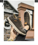 Xajzpa - Top Quality Genuine Leather Shoes Mens Sneakers Knit Collar Men’s Casual Hollow Men