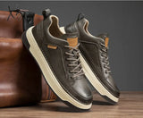 Xajzpa - Top Quality Genuine Leather Shoes Mens Sneakers Knit Collar Men’s Casual Hollow Men