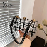 Xajzpa - Transparent Acrylic Handbag Solid Color Plaid Simple Shoulder Bag Versatile Coin Purse