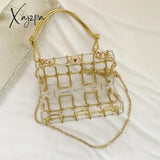 Xajzpa - Transparent Acrylic Handbag Solid Color Plaid Simple Shoulder Bag Versatile Coin Purse