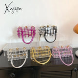 Xajzpa - Transparent Acrylic Handbag Solid Color Plaid Simple Shoulder Bag Versatile Coin Purse