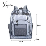 Xajzpa - Transparent Pvc Set Bag Waterproof Backpack Unisex Large Capacity Solid Clear Couple