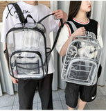 Xajzpa - Transparent Pvc Set Bag Waterproof Backpack Unisex Large Capacity Solid Clear Couple