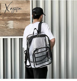 Xajzpa - Transparent Pvc Set Bag Waterproof Backpack Unisex Large Capacity Solid Clear Couple