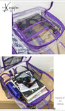 Xajzpa - Transparent Pvc Set Bag Waterproof Backpack Unisex Large Capacity Solid Clear Couple