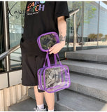 Xajzpa - Transparent Pvc Set Bag Waterproof Backpack Unisex Large Capacity Solid Clear Couple