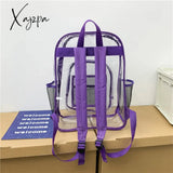 Xajzpa - Transparent Pvc Set Bag Waterproof Backpack Unisex Large Capacity Solid Clear Couple