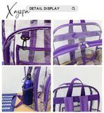 Xajzpa - Transparent Pvc Set Bag Waterproof Backpack Unisex Large Capacity Solid Clear Couple