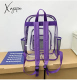 Xajzpa - Transparent Pvc Set Bag Waterproof Backpack Unisex Large Capacity Solid Clear Couple