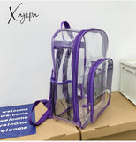 Xajzpa - Transparent Pvc Set Bag Waterproof Backpack Unisex Large Capacity Solid Clear Couple