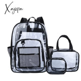 Xajzpa - Transparent Pvc Set Bag Waterproof Backpack Unisex Large Capacity Solid Clear Couple