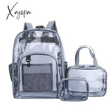 Xajzpa - Transparent Pvc Set Bag Waterproof Backpack Unisex Large Capacity Solid Clear Couple