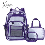 Xajzpa - Transparent Pvc Set Bag Waterproof Backpack Unisex Large Capacity Solid Clear Couple