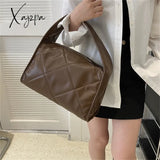 Xajzpa - Trend Quilted Plaid Design Women’s Handbag Soft Pu Leather Shoulder Side Bags For Women