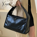 Xajzpa - Trend Quilted Plaid Design Women’s Handbag Soft Pu Leather Shoulder Side Bags For Women