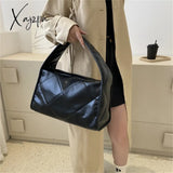Xajzpa - Trend Quilted Plaid Design Women’s Handbag Soft Pu Leather Shoulder Side Bags For Women