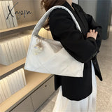 Xajzpa - Trend Quilted Plaid Design Women’s Handbag Soft Pu Leather Shoulder Side Bags For Women