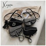 Xajzpa - Trend Women’s Bags Fashion Thick Chain Bright Diamond Saddle Bag Female Carrying Armpit