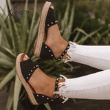 Xajzpa - Trendy The Hartley Espadrille Sandals Black / 5